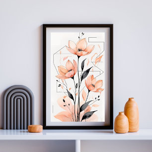 Terracotta Bloom Geometry IV Poster
