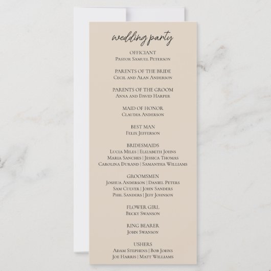 Terracotta Blush & Cream Florals Wedding Program (Achterkant)