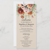 Terracotta Blush & Crème Bloemen Bruiloftsprogramm (Voorkant)