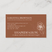 Terracotta Blush Flower Prom Dresses Seamstress Visitekaartje (Achterkant)