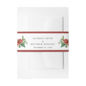 Terracotta Blush Pink Floral Pine Winter Wedding Uitnodigingen Wikkel (Voorkant Voorbeeld)