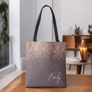 Terracotta Blush Roze Rose Goud Glitter Monogram Draagtas