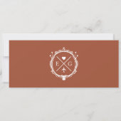 Terracotta Boarding Pass Reizen Bruiloft Kaart (Achterkant)