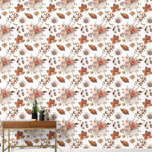 Terracotta boeket van herfst bloemen arrangement behang