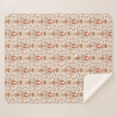 Terracotta Bogen en Bloemen Rustiek Sherpa Deken (Voorkant (horizontaal))