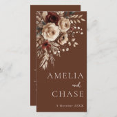 Terracotta Bohemian Bloemen Wedding Programma (Voorkant / Achterkant)