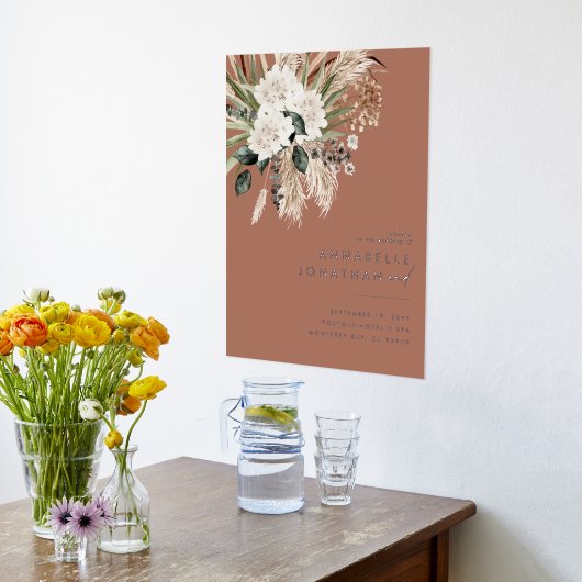 Terracotta bohemian botanische moderne elegante ch folie afdrukken (Laag (Keuken))