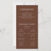 Terracotta Bohemian Flowers Wedding Programme (Dos)