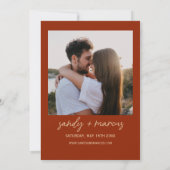 Terracotta Bohemian Photo Faire-part de mariage (Dos)