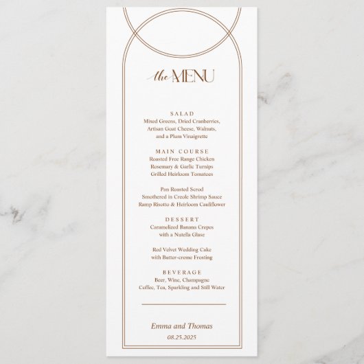 Terracotta Boho Arch Menu-kaart Menu (Voorkant)