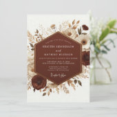 Terracotta Boho Autumnal Wedding Kaart (Staand voorkant)