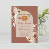 Terracotta Boho Baby Clothes Invitation (Debout devant)