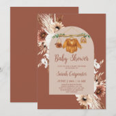Terracotta Boho Baby Clothes Invitation Kaart (Voorkant / Achterkant)
