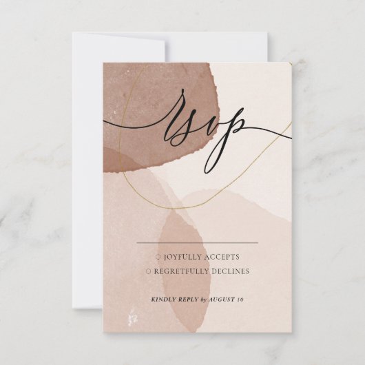 Terracotta Boho Beach Minimal Modern Kindly Antwoo RSVP Kaartje (Voorkant)