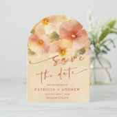 Terracotta Boho Bloemen Bewaar De Datum Kaart (Staand voorkant)