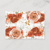 Terracotta Boho Bloemen Bruiloft Details Informatiekaartje (Achterkant)