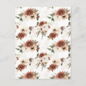 Terracotta Boho Bloemen Bruiloft Informatiekaartje (Achterkant)