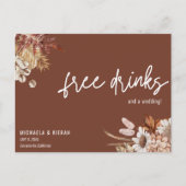 Terracotta Boho Bloemen Bruiloft Save The Date Aankondigingskaart (Voorkant)