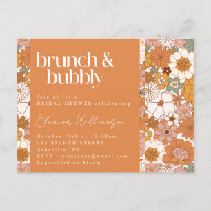 Terracotta Boho Bloemen Brunch Bubbly Vrijgezellen Briefkaart