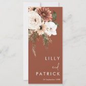 Terracotta Boho Bloemen Modern Huwelijksprogramma (Voorkant)