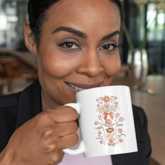 Terracotta Boho Bloemenlint Koffiemok