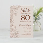 Terracotta Boho Botanical Surprise 80th Birthday Kaart (Staand voorkant)