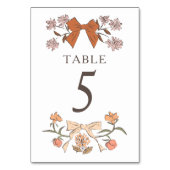 Terracotta Boho Bows Mariage Numéro de table (Par défaut)