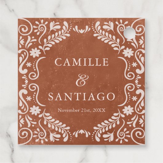 Terracotta Boho Bruiloft Bedankjes Labels (Achterkant)