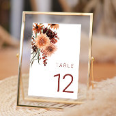 Terracotta Boho Bruiloft: Zomer & Herfst Bloemen Kaart