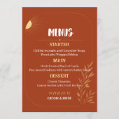 Terracotta Boho Bruiloftsmenu Sjabloon Menu (Voorkant)