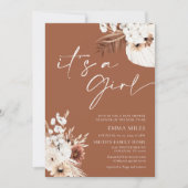 Terracotta Boho C'est une invitation de Baby showe (Devant)