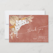 Terracotta Boho Chic Baby shower Carte de remercie (Devant)