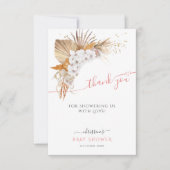 Terracotta Boho Chic Baby shower Carte de remercie (Devant)