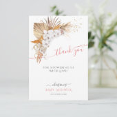 Terracotta Boho Chic Baby shower Carte de remercie (Debout devant)