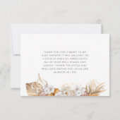 Terracotta Boho Chic Baby shower Hartelijk dank Bedankkaart (Achterkant)