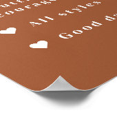 Terracotta Boho Dance Floor Rules-teken Poster (Hoek)