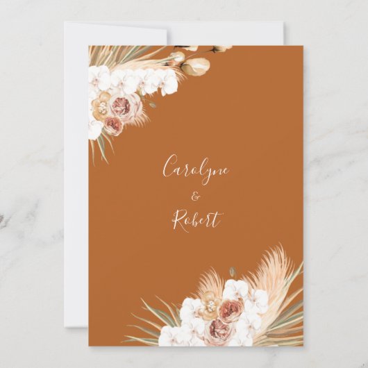 Terracotta Boho Détails Invitation (Dos)