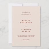 Terracotta Boho Eenvoudige Moderne Trouw Kaart (Voorkant)