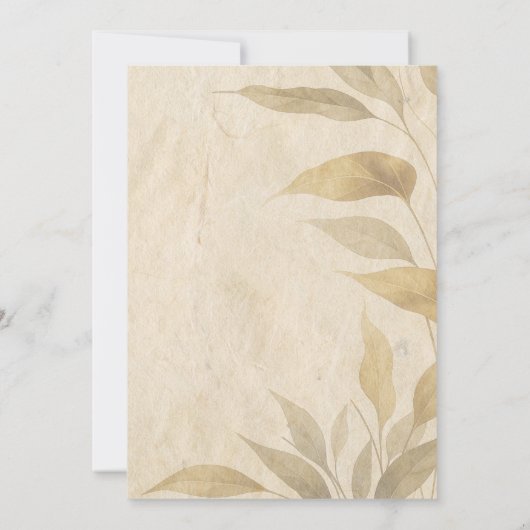 Terracotta Boho faire-part de mariage de feuillage (Dos)