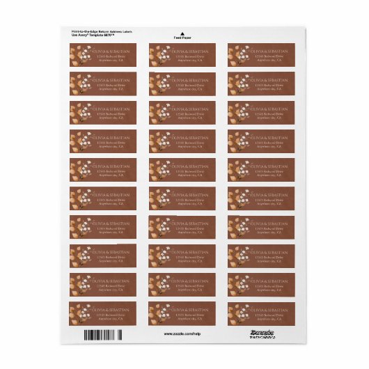 Terracotta Boho Fall Bruiloft Retouradres Label (Full Sheet)