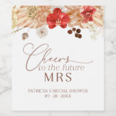 Terracotta Boho Fête des mariées Florale Étiquette (Étiquettes simples)