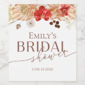 Terracotta Boho Fête des mariées Florale Étiquette (Étiquettes simples)