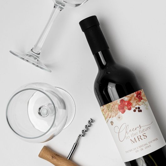 Terracotta Boho Fête des mariées Florale Étiquette