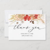 Terracotta Boho Fête des mariées Merci Cartes (Devant)