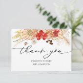 Terracotta Boho Fête des mariées Merci Cartes (Debout devant)