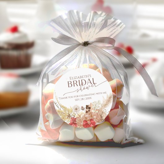 Terracotta Boho Fête des mariées merci Sticker