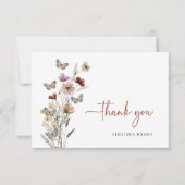 Terracotta Boho Fleur sauvage Merci Cartes (Devant)