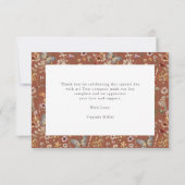 Terracotta Boho Fleur sauvage Merci Cartes (Dos)