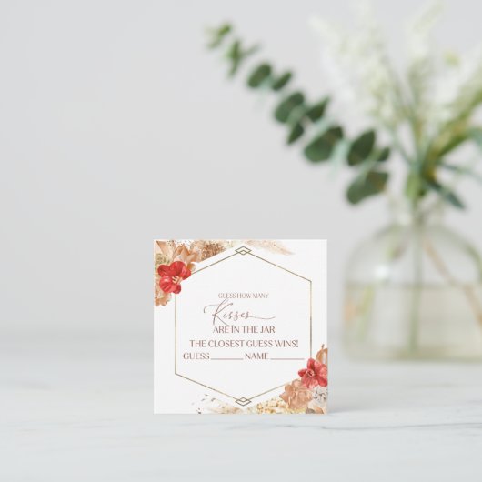 Terracotta Boho Floral Devinez Combien De Cartes D (Debout devant)