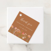 Terracotta Boho Floral Fall Wedding Dank u Bedankjes Labels (In situ)